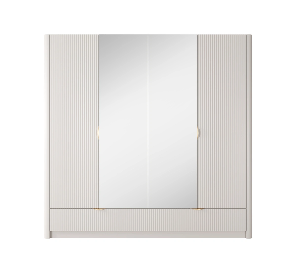 Lante wardrobe 213 cm with mirrors, beige - Image 2