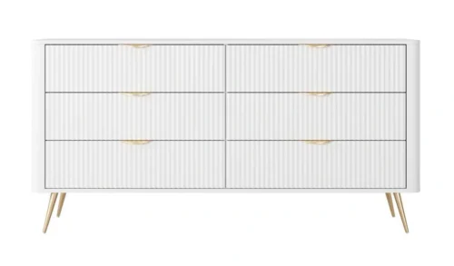 Lante chest of drawers 163 cm 6S on high legs, white