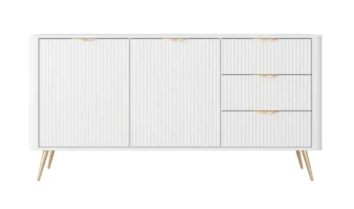 Lante chest of drawers 163 cm 2D3S on high legs, white