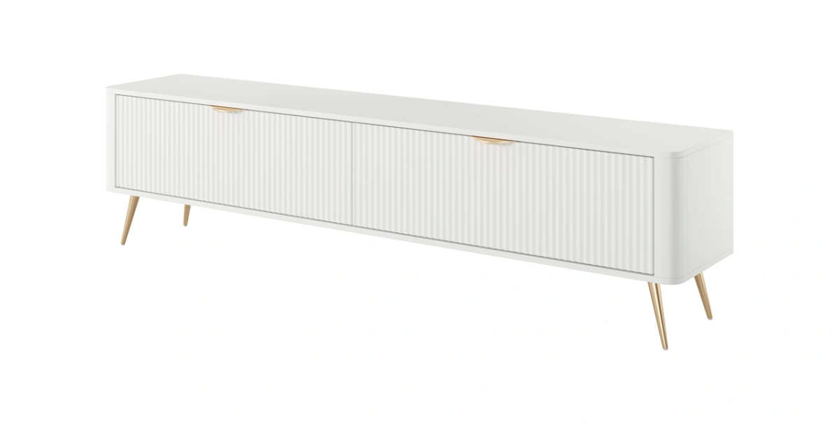 Lante TV cabinet 200 cm on high legs, white - Image 2