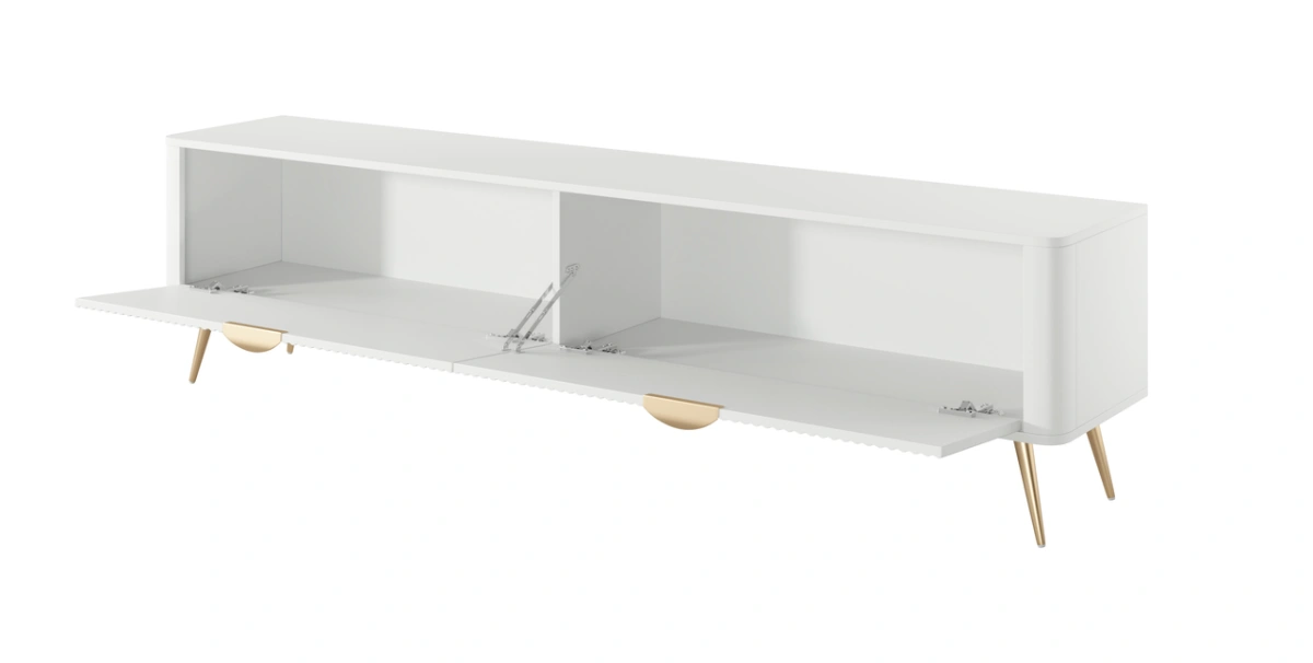 Lante TV cabinet 200 cm on high legs, white - Image 3