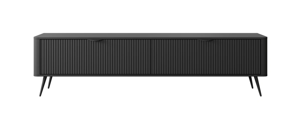 Lante TV cabinet 200 cm on high legs, black - Image 2