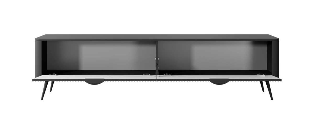 Lante TV cabinet 200 cm on high legs, black - Image 3