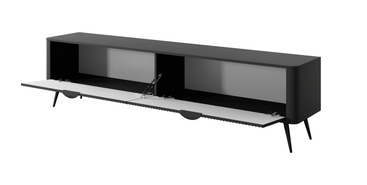 Lante TV cabinet 200 cm on high legs, black - Image 4