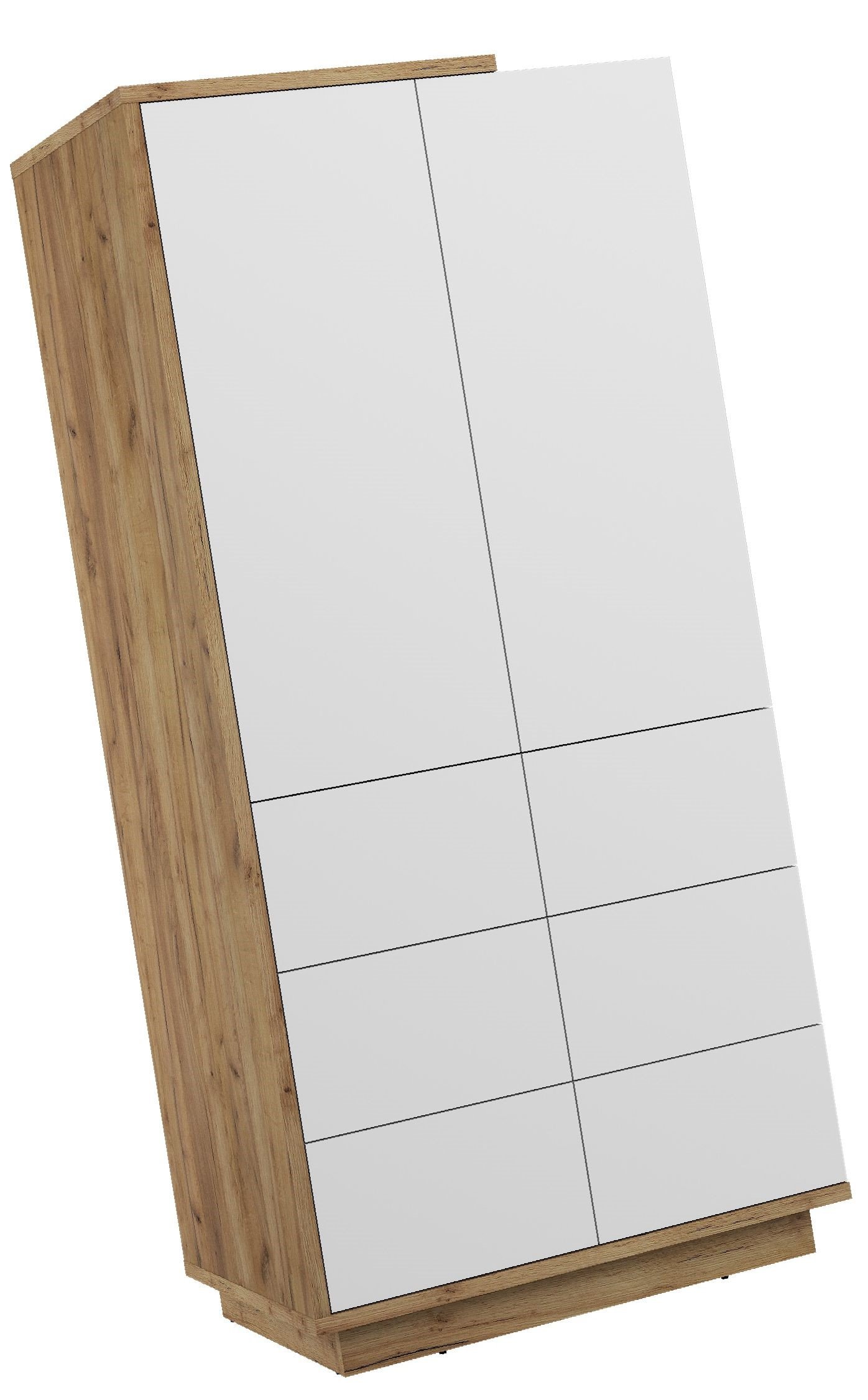 HYBRID 23 furniture wardrobe for living room, hallway, bedroom, handicraft style, oak, gold, white colorHYBRID - Image 5