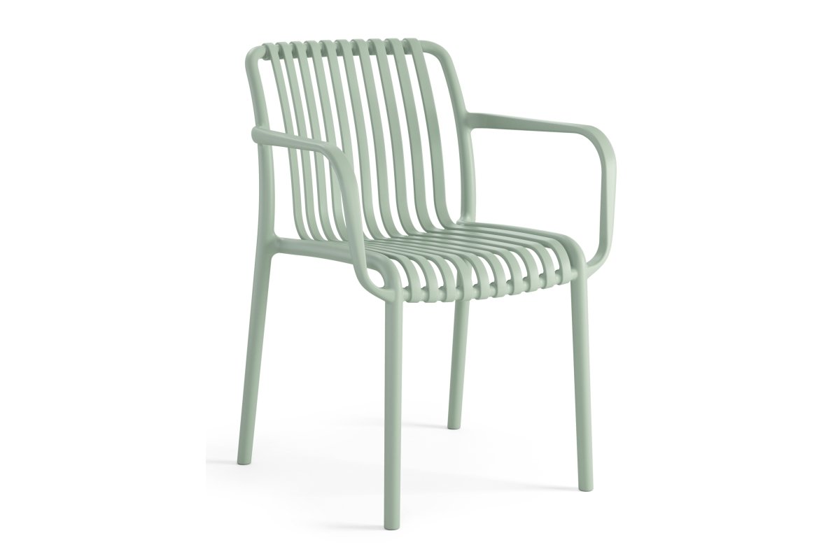LEONEL Pastel Green - MODERN PLASTIC GARDEN CHAIR (for kitchen, cafe, garden) [ASSEMBLED ONCE]