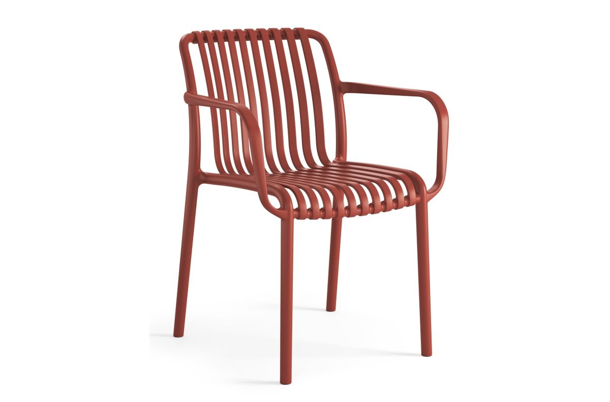 LEONEL Terracotta - MODERN PLASTIC GARDEN CHAIR (for kitchen, cafe, garden) [FOLDABLE]