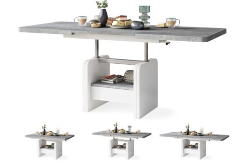 “LEXUS Millenium Concrete/Matt White” – MODERN FOLDING BENCH, LIFT TABLE, COFFEE TABLE