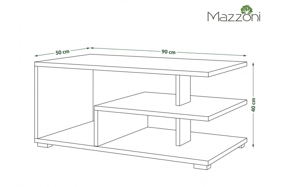 LINK Artisan Oak/Anthracite - MODERN COFFEE TABLE WITH SHELF - Image 3
