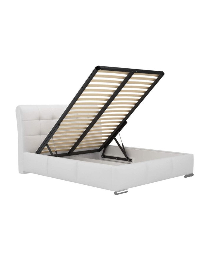 Amber upholstered beds 120x200, lifting lever, frame, container - Image 3