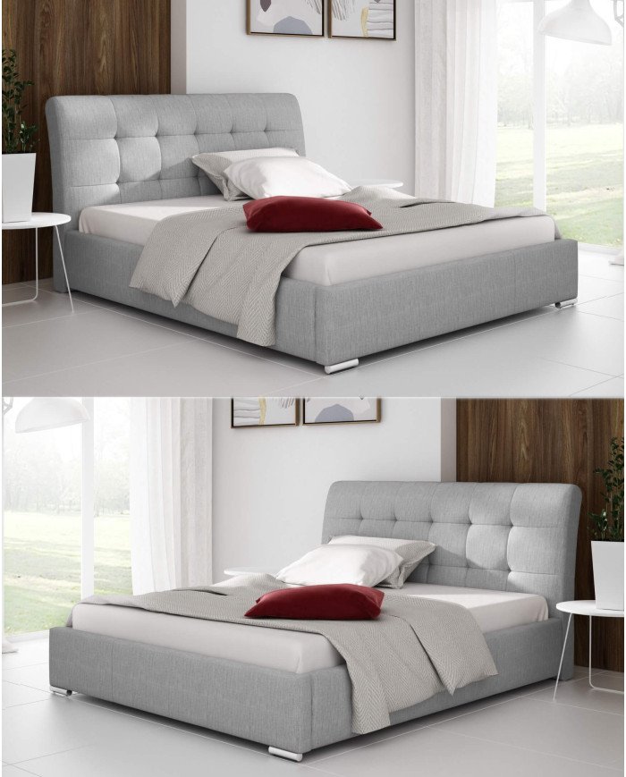 Amber upholstered beds 120x200, lifting lever, frame, container - Image 5