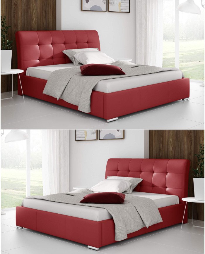 Amber upholstered beds 120x200, lifting lever, frame, container - Image 6
