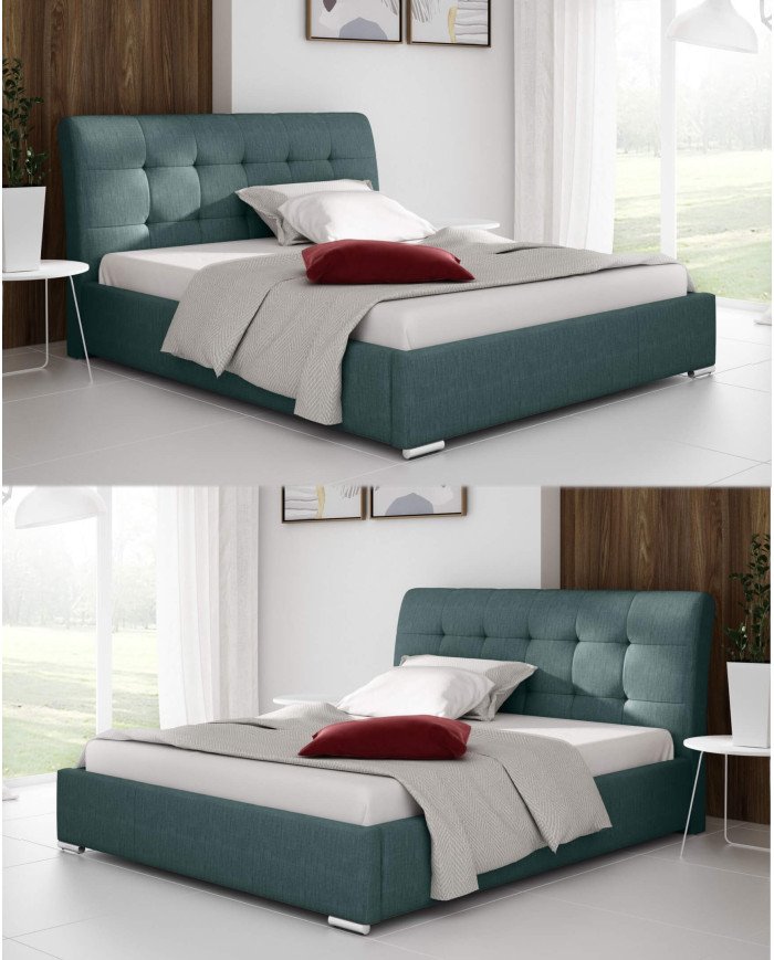 Amber upholstered beds 120x200, lifting lever, frame, container - Image 7