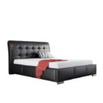 Amber upholstered beds 160x200, lifting lever, frame, container