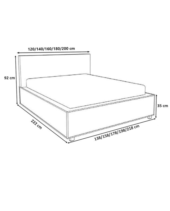 Campo soft beds 140x200, with lifting mechanism, frame, container - Image 6