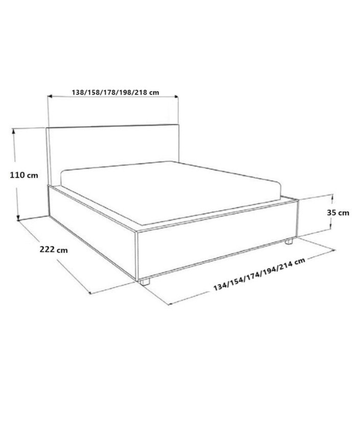 Capri soft beds 140x200, with lifting mechanism, frame, container - Image 7