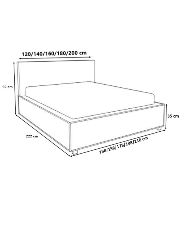 Lorien soft beds 140x200, lifting lever, frame, container - Image 7
