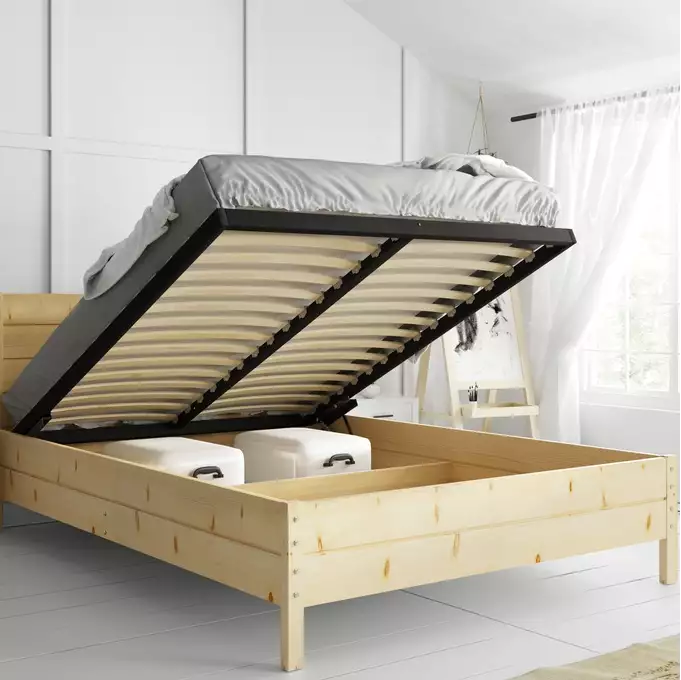Wooden bed 180x200 - Continental pine with lifting frame - Image 3