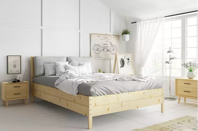 Wooden bed 180x200 - Continental pine with lifting frame