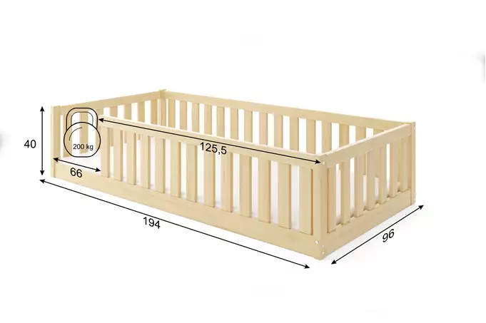 Bella Sima single children's bed 90x190, pine - Image 2