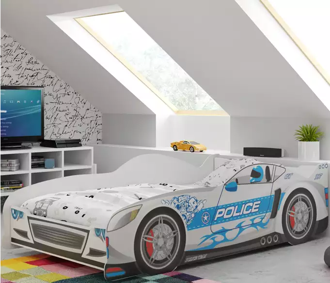 Single children's bed "Cars" 80x160 with mattress, silver - Image 5
