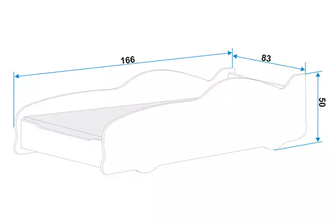 Single children's bed "Cars" 80x160 with mattress, silver - Image 4