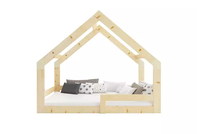 Single children's bed DOMEK 80x160 with mattress, natural wood - Image 5