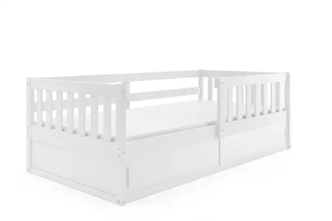SMART single children's bed 80x160 with storage box, white - Image 3