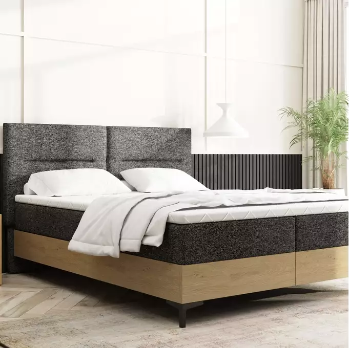 Continental bed 140x200 with storage box and imperial oak mattresses - Image 4