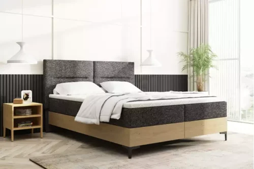 Continental bed 140×200 with storage box and imperial oak mattresses