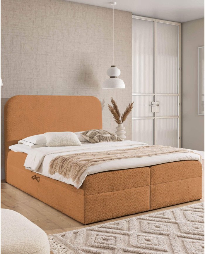 Alba continental bed 140x200, upholstered, mattresses, mattress with cover, container - Image 7