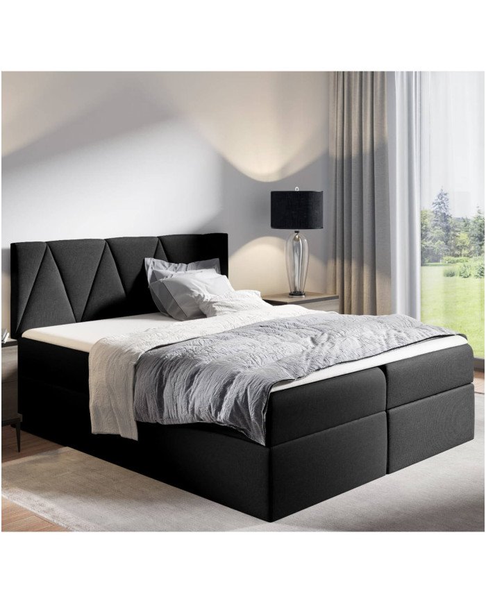 Aldo continental bed 160x200, upholstered, mattresses, mattress with cover, container - Image 3