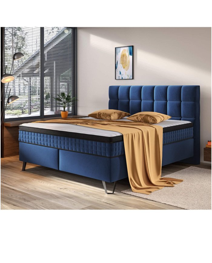Aleksandra continental bed, 160x200 cm, upholstered, with multi-pockets and pockets Gr1 mattress - Image 4