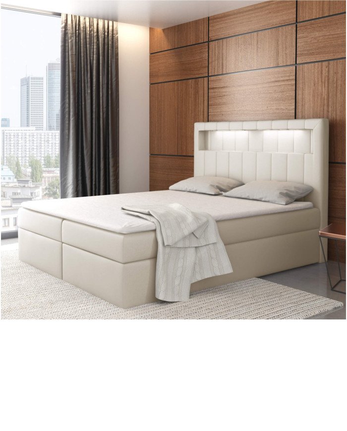 Aspen continental bed 140x200, upholstered, mattress, mattress cover, container - Image 2