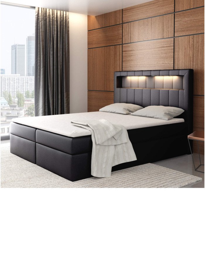 Aspen continental bed 140x200, upholstered, mattress, mattress cover, container - Image 3
