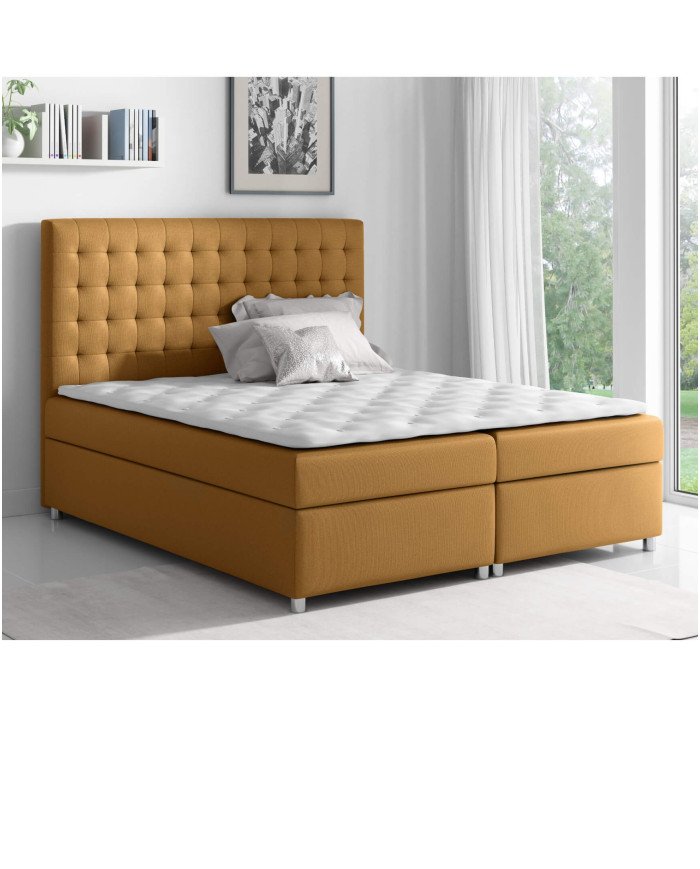 Asti continental bed 200x200, upholstered, mattress, mattress cover, container - Image 3