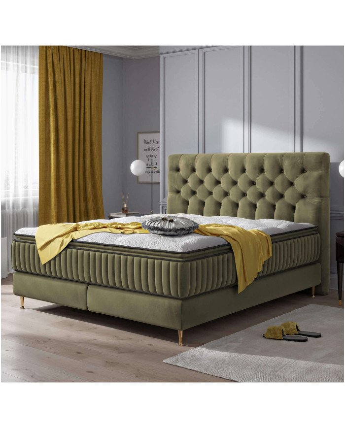 Astoria continental bed, 160x200 cm, upholstered, with pocket and Bonnell spring mattress Gr1 - Image 5