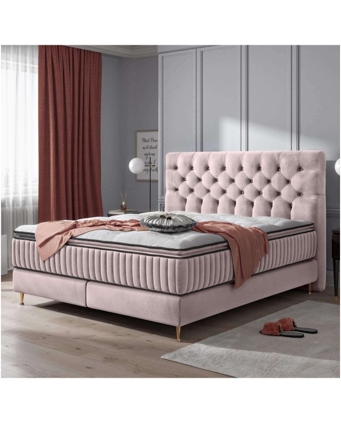Astoria continental bed, 160x200 cm, upholstered, with pocket and Bonnell spring mattress Gr1 - Image 6