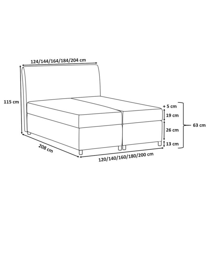 Avanti continental bed 180x200, upholstered, mattress, mattress cover, container - Image 6