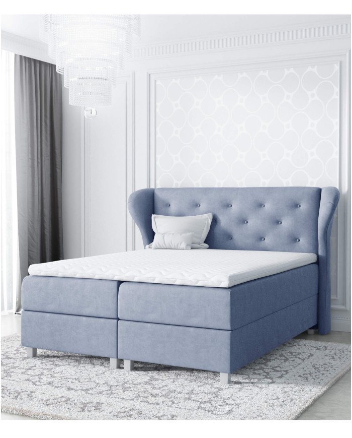 Bakarat continental bed 140x200, upholstered, mattress, mattress cover, container - Image 2