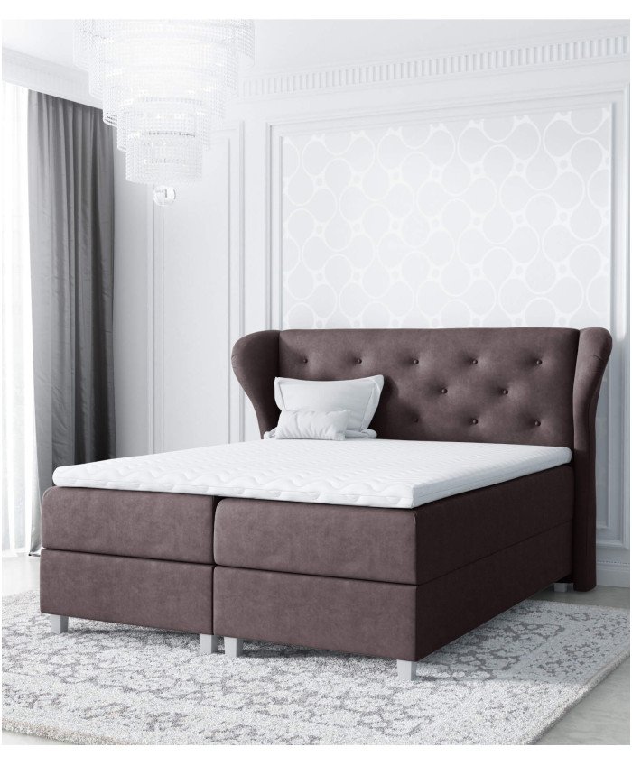 Bakarat continental bed 140x200, upholstered, mattress, mattress cover, container - Image 3
