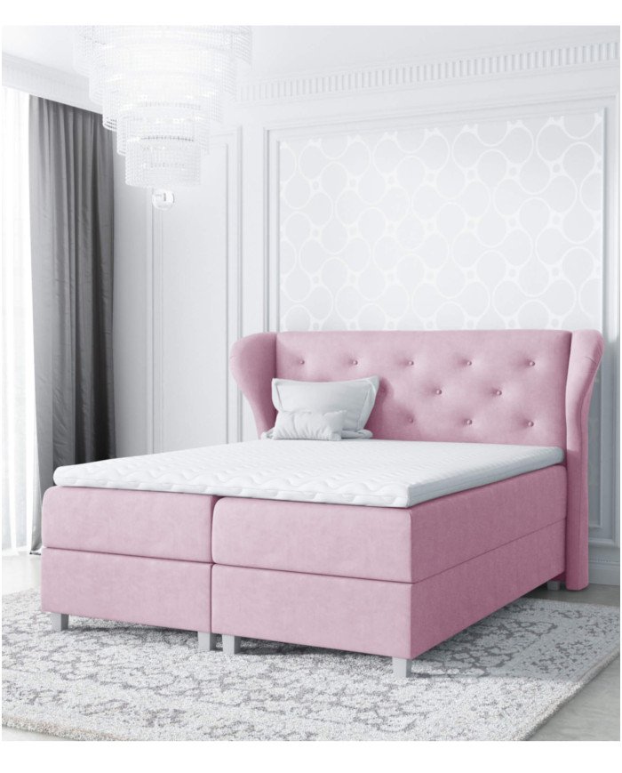 Bakarat continental bed 140x200, upholstered, mattress, mattress cover, container