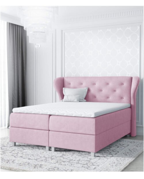 Bakarat continental bed 180×200, upholstered, mattress, mattress cover, container