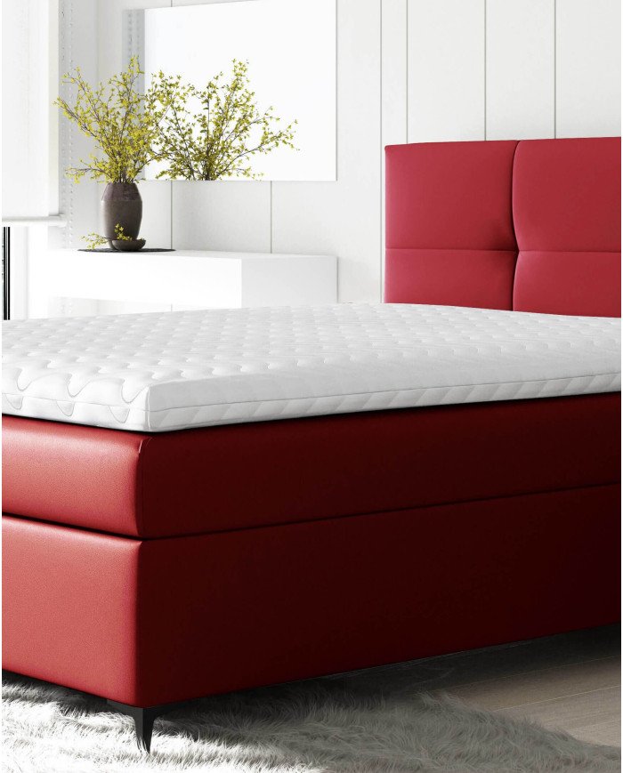 Bari continental bed 120x200, upholstered, mattress, mattress cover, container - Image 5