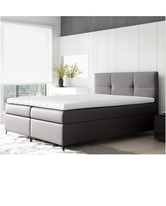 Bari continental bed 200x200, upholstered, mattress, mattress cover, container - Image 3