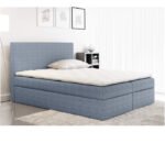 Simple continental bed 140x200, upholstered, with mattress, mattress cover, container