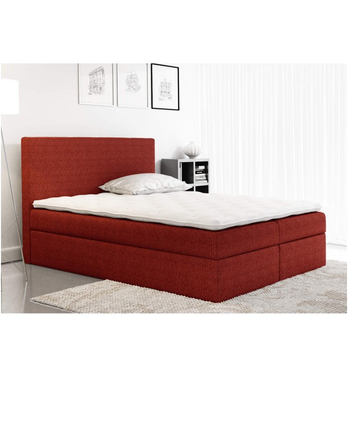 Simple continental bed 180x200, upholstered, mattress, mattress cover, container - Image 3