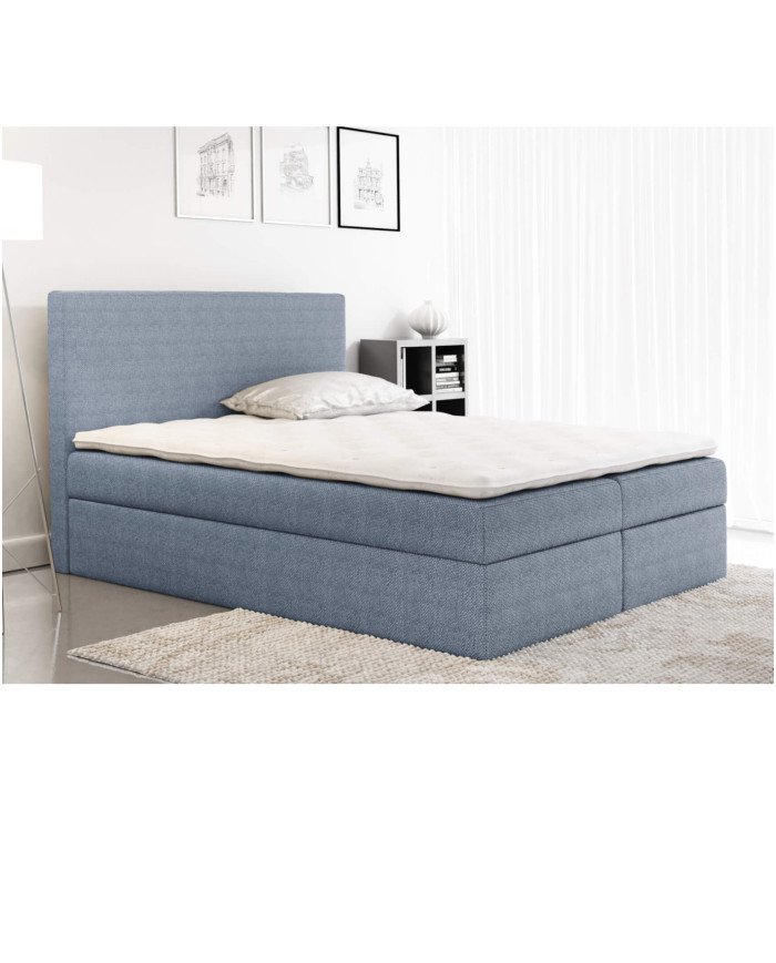 Simple continental bed 180x200, upholstered, mattress, mattress cover, container