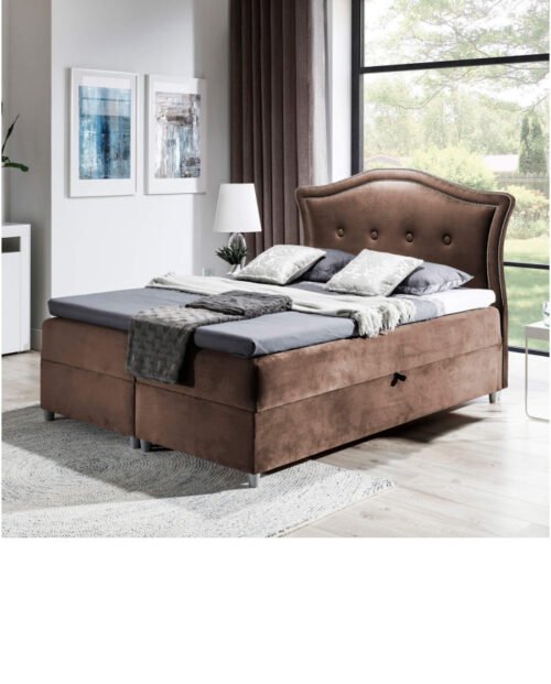Bedran continental bed 160×200, upholstered, mattress, mattress cover, container