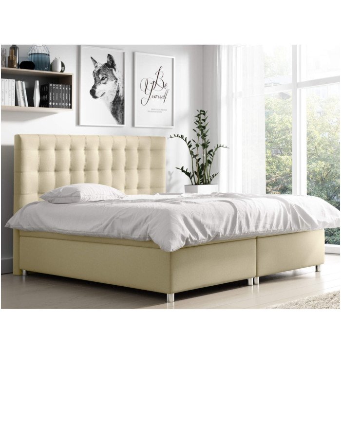 Bella continental bed 140x200, upholstered, mattress, mattress cover, container - Image 3